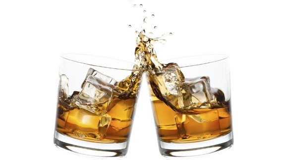 Whisky glasses toast