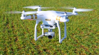 Drone over field