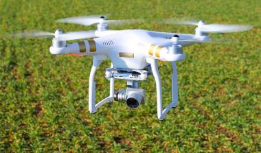 Drone over field